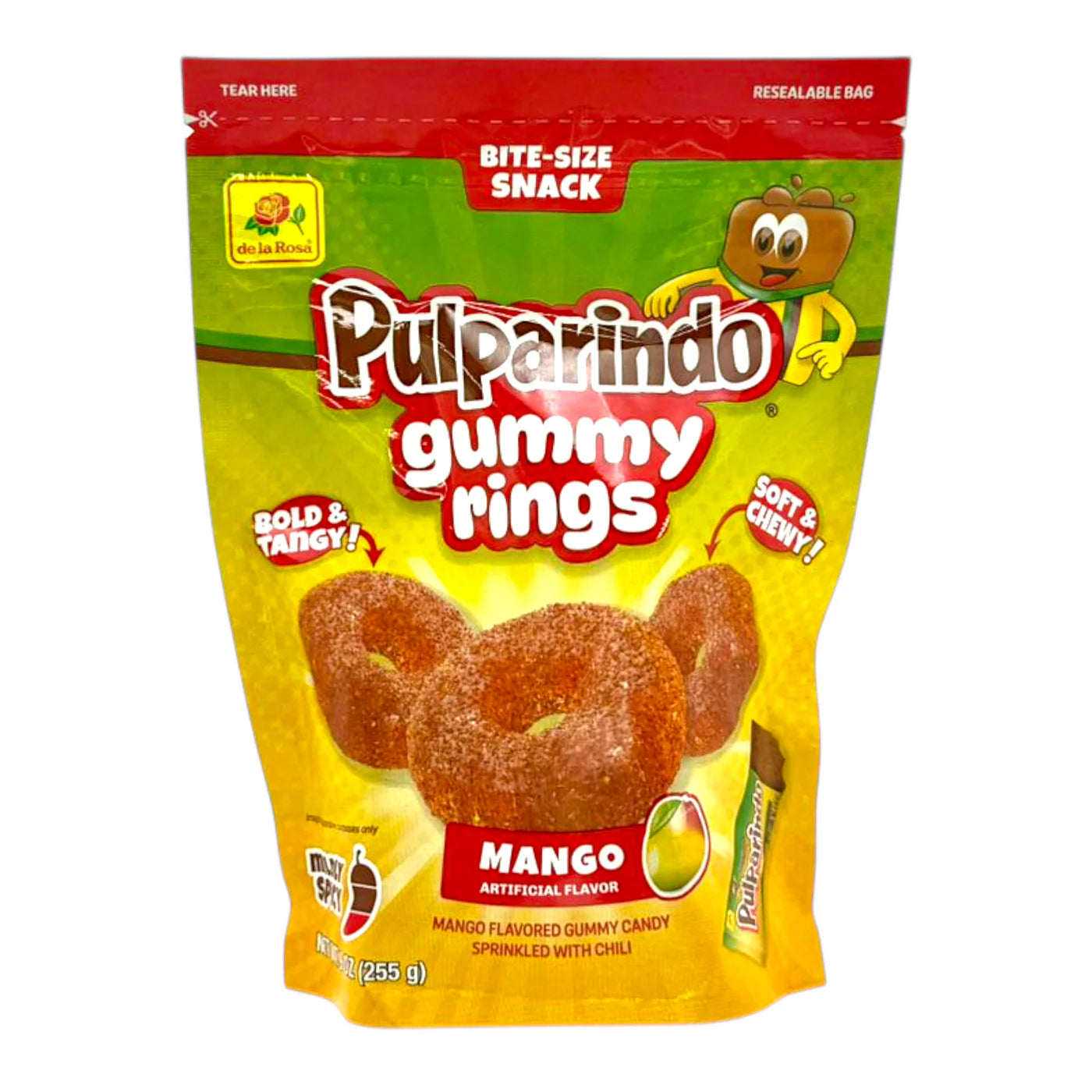 CANDY DE LA ROSA PULPARINDO GUMMY RINGS MANGO 255 g