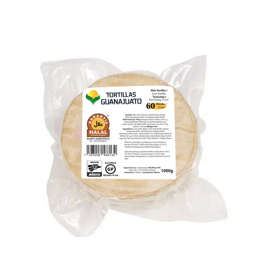 Guanajuato Yellow Corn Tortillas for Frying 15 cm/1 kg